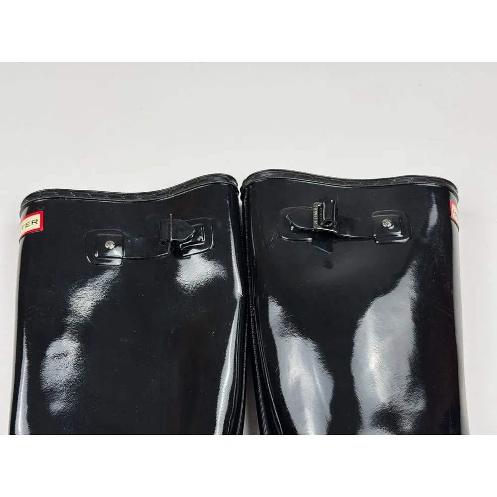 Hunter Original‎ Tall Gloss Rain Boots Women 10 NWOB Black Rubber Waterproof